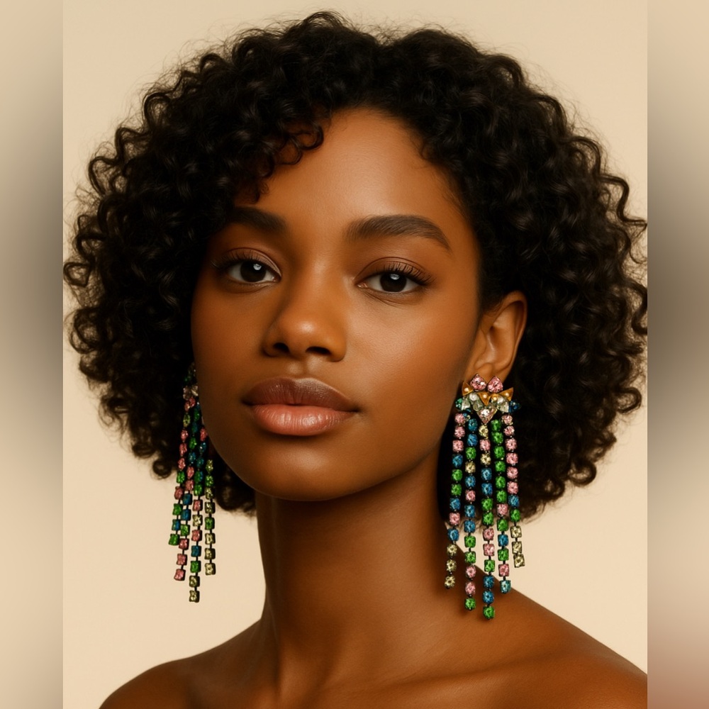 Colorful Crystal Dangle Earrings